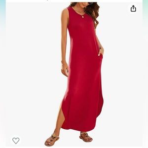 Red maxi dress
